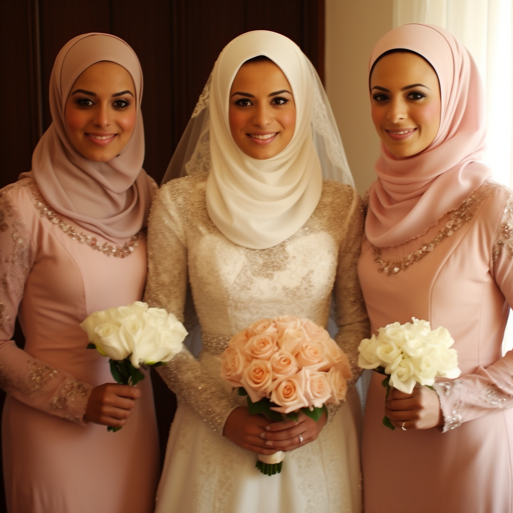 muslim bridesmaids in a christian wedding